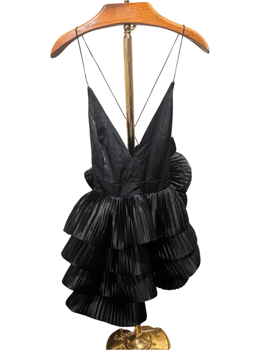 Anthropologie Maeve Sleeveless V-neck Tiered Halter Mini Dress XS FLAWED - Picture 4 of 16
